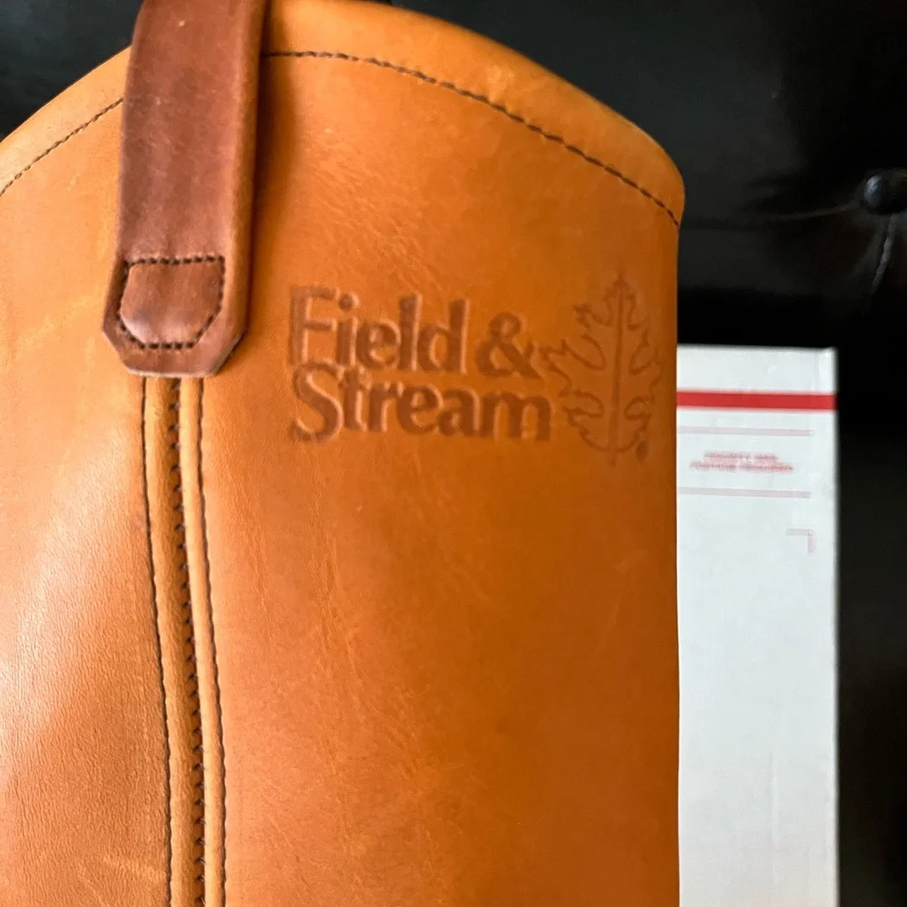 Vintage‎ Field & Stream Tan Leather Pull On Boots